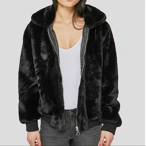 faux fur bomber jacket